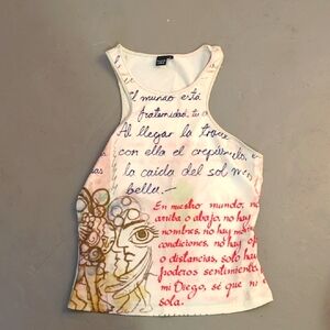 Colorful Graphic Women's Top Frida Kahlo